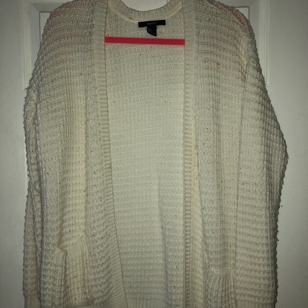 Forever 21 White Wool Cardigan